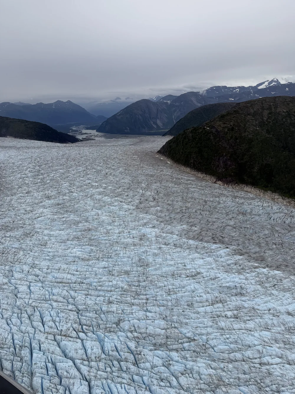 Geleiras do Juneau Icefield vistas do alto